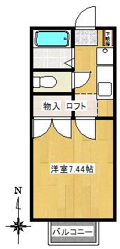 コートハウス(1K/1階)の間取り写真