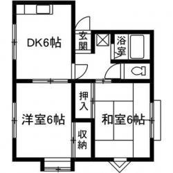 リーブル・弥生(2DK/1階)の間取り写真