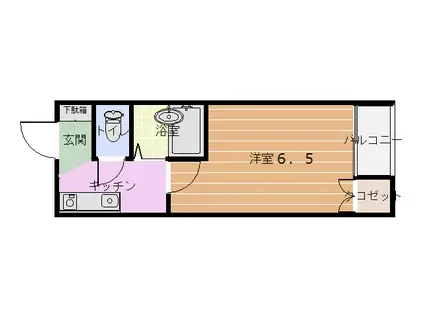 ラピュタ21オオノI(1K/1階)の間取り写真