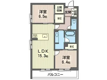 GRAN CREST 陽東(2LDK/3階)の間取り写真