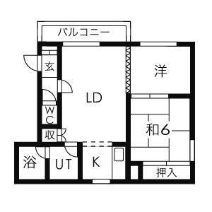 エクセレンス西町(2LDK/1階)の間取り写真