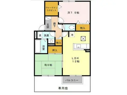 パルティーダ(2LDK/1階)の間取り写真