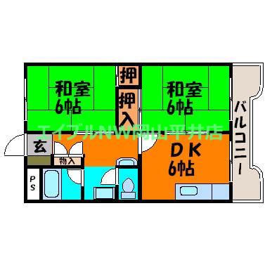 小野マンション(2DK/2階)の間取り写真