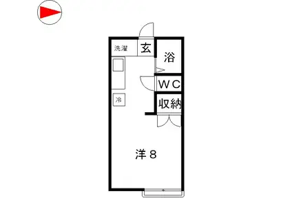 たなかハイツ I(ワンルーム/2階)の間取り写真