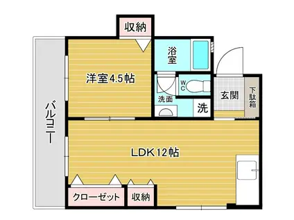 小林ビル(1LDK/5階)の間取り写真