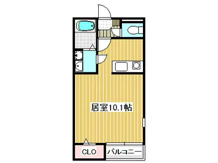 パサージュ南岩国(ワンルーム/1階)の間取り写真