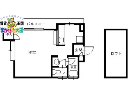 岩本ハイツ(1K/3階)の間取り写真