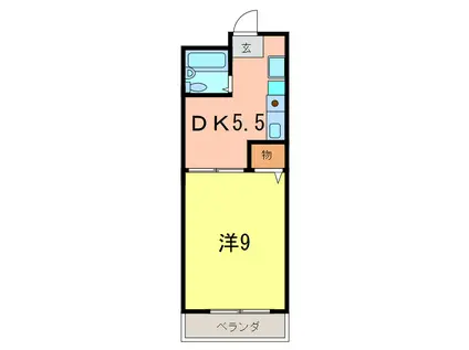 藤井マンション高倉(1DK/2階)の間取り写真