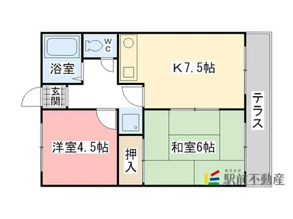久保田セラノ(2DK/2階)の間取り写真