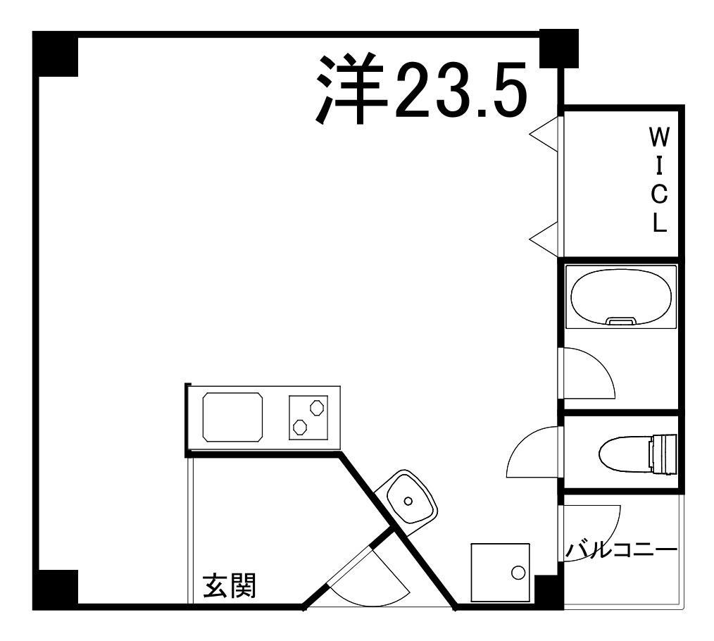 ツムギビル(ワンルーム/4階)の間取り写真