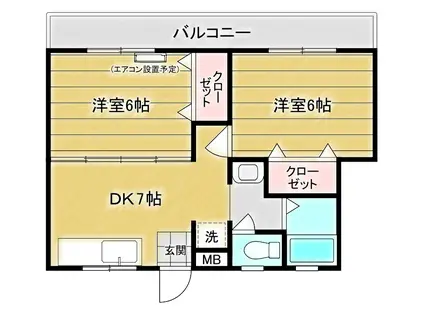 パストラルハイム三鈴(2DK/2階)の間取り写真