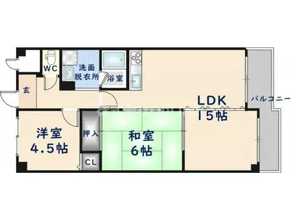 第5大原マンション(2LDK/4階)の間取り写真