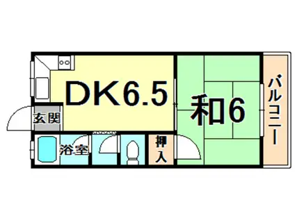ハイツ萩原(1DK/3階)の間取り写真