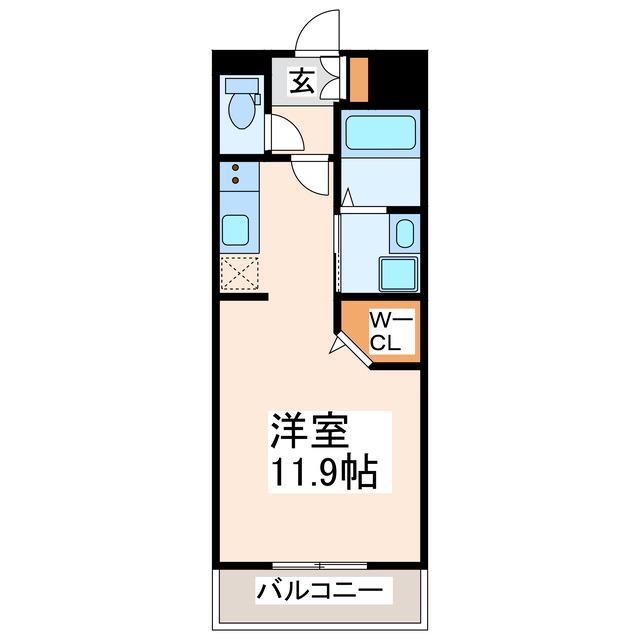 MA CHAMBRE(ワンルーム/1階)の間取り写真