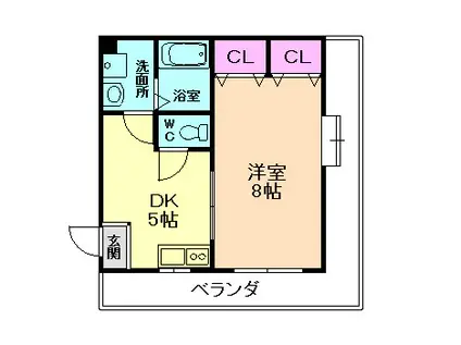 コート・ブリス野田(1DK/4階)の間取り写真