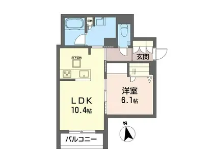 ココン西日暮里(1LDK/1階)の間取り写真