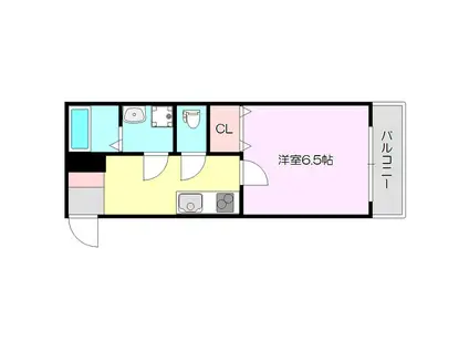 パインコート塚本(1K/2階)の間取り写真