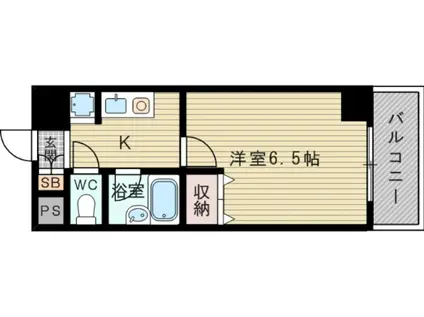 おおきに新大阪駅前サニーアパートメント(1K/6階)の間取り写真