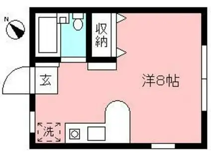 ハイム山崎(ワンルーム/1階)の間取り写真