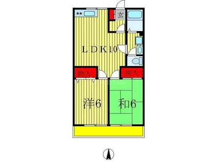 リバーパークKT(2LDK/2階)の間取り写真