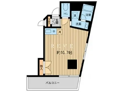 神楽坂フラッツ(ワンルーム/3階)の間取り写真