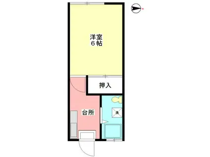 コーポミユキ(1K/2階)の間取り写真