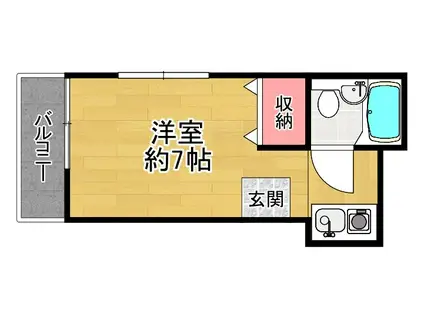 家具町NSコーポ(ワンルーム/1階)の間取り写真
