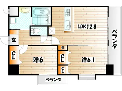 ガーデンコートSUNATSU(2LDK/6階)の間取り写真