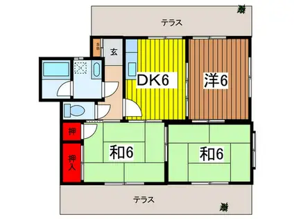 神田ハイツ(3DK/1階)の間取り写真