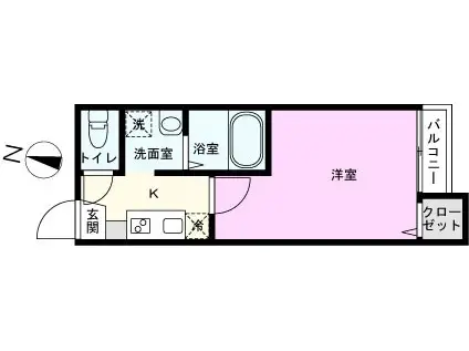 春日部市緑町6AP2(1K/2階)の間取り写真