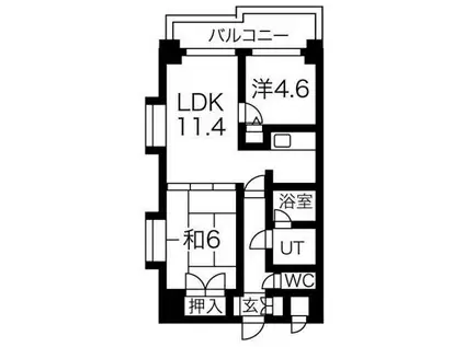 ドミ24琴似(2LDK/8階)の間取り写真