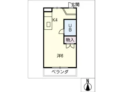 メゾン英(1K/3階)の間取り写真