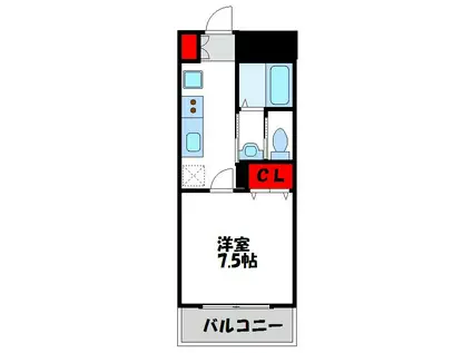 アイリス22(1K/4階)の間取り写真