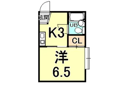 サザンマリーナハイツ(1K/2階)の間取り写真