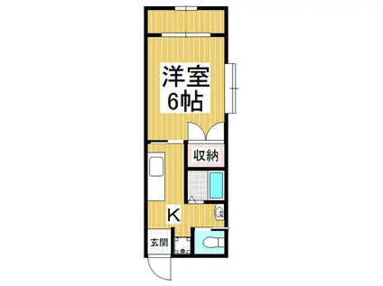 長田西ハイツ(1K/1階)の間取り写真