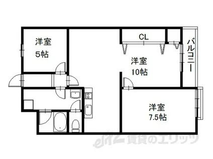 ファミール伊藤(2LDK/2階)の間取り写真