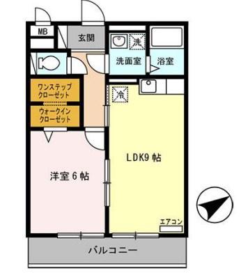 セジュール東浜尻(1LDK/1階)の間取り写真