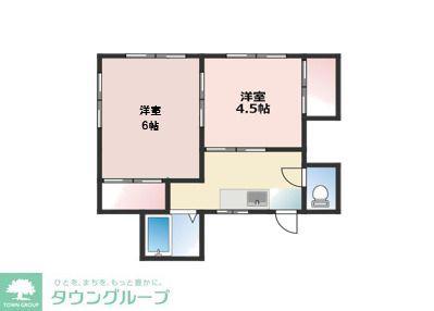 横須賀グリーンベース南棟(2K/1階)の間取り写真