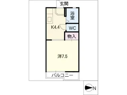 石神ハイツC(1K/2階)の間取り写真