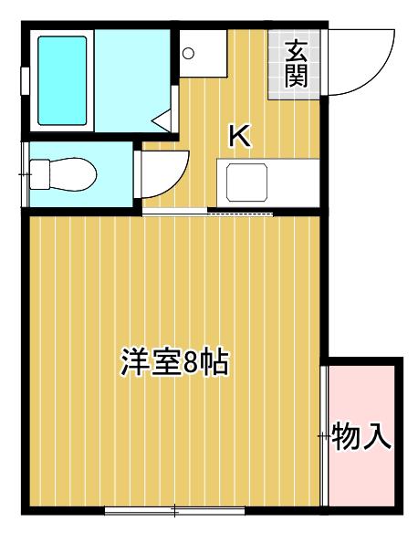 グリーンハウス(1K/2階)の間取り写真