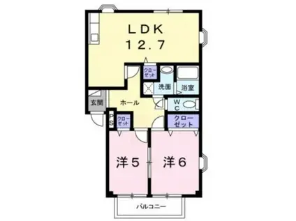 アクセス村央(2LDK/2階)の間取り写真