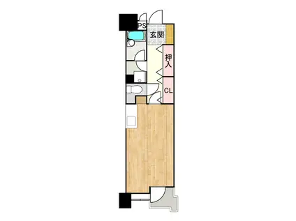 ヒューマンズ沖野上(ワンルーム/2階)の間取り写真