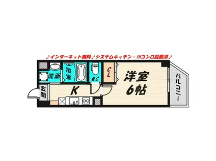 みおつくし今市II(1K/1階)の間取り写真