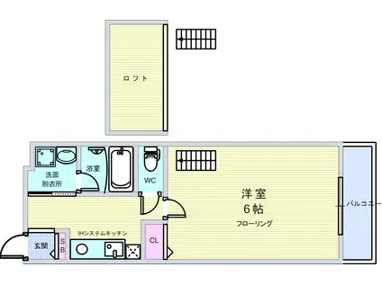 三協ハイツII(1K/3階)の間取り写真
