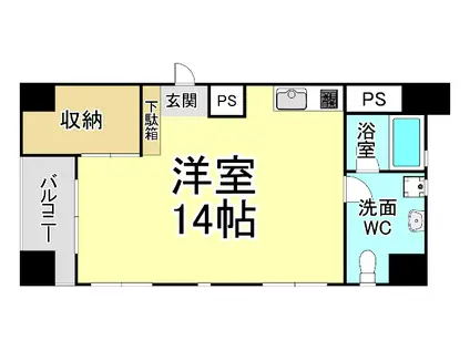 RUHIGERPLATZ(ワンルーム/1階)の間取り写真