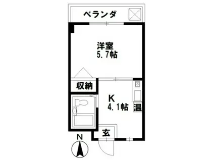 プルミィエ・シンワ(1K/3階)の間取り写真