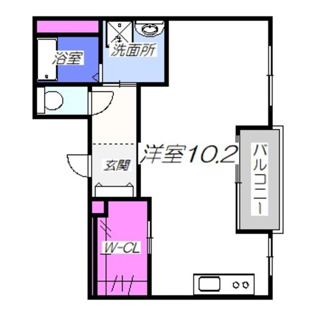 ヴィラペントハウス堺東(ワンルーム/8階)の間取り写真