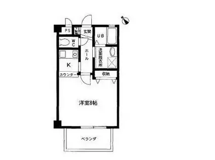 ユトリロ柱九番町2(1K/2階)の間取り写真