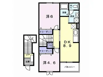 フレーシア(2DK/2階)の間取り写真