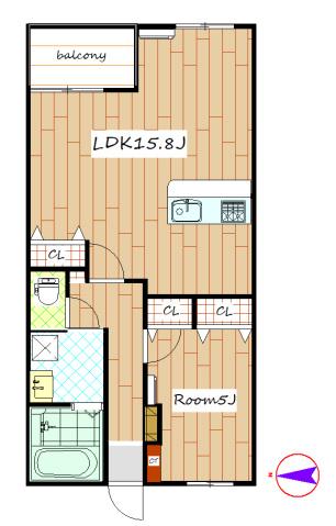 テクノランド(1LDK/2階)の間取り写真